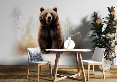 A bear mural.